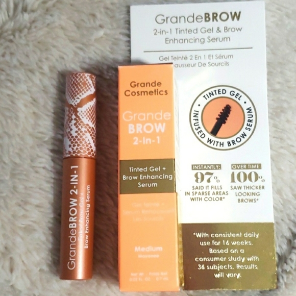 TRAVEL GRANDE BROW 2-IN-1 TINTED BROW GEL + ENHANCING SERUM. - Picture 2 of 16